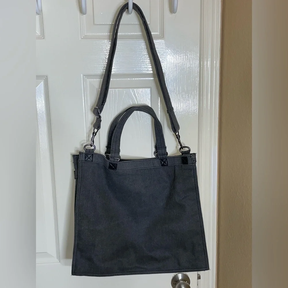 ROCK REVIVAL Gray Canvas Messenger Bag, Crossbody, Shoulder Tote13x16‌‌‌